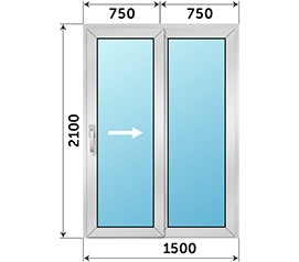 Полуторная дверь остекленная Provedal 1500x2100