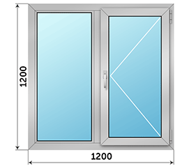 Двухстворчатое окно Provedal 1200x1200