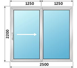 Полуторная дверь остекленная NEWTEC 2500x2200