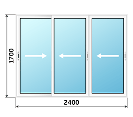 Окно на балкон Realit 2400x1700