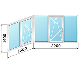Окно на балкон Provedal 3500x1400