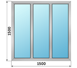 Трехстворчатое окно Krauss 1500x1500