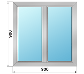 Двухстворчатое окно Krauss 900x900