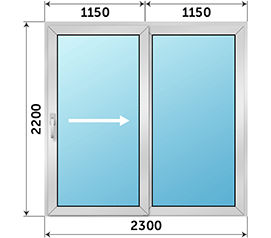 Полуторная дверь остекленная Provedal 2300x2200